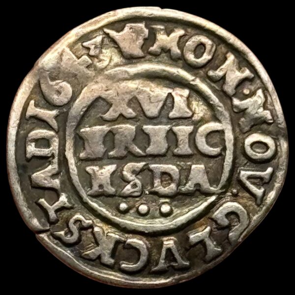 1643, 3 skilling lybsk / 1/16 rigsdaler, Chr.IV, Glückstadt, Sieg 170.2, Hede 176A, Kva. 1-1+