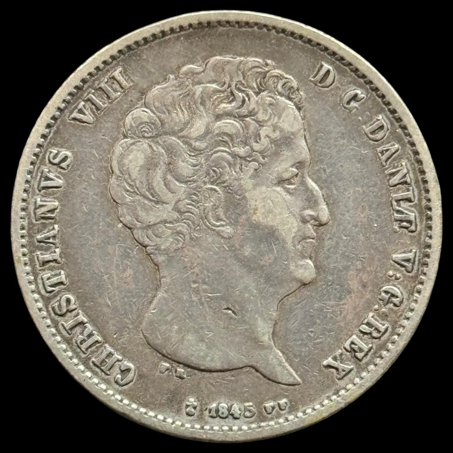 1845 FF, Rigsbankdaler, Chr.VIII, Sieg 12.2, Hede 4B, Kva. 1+-1