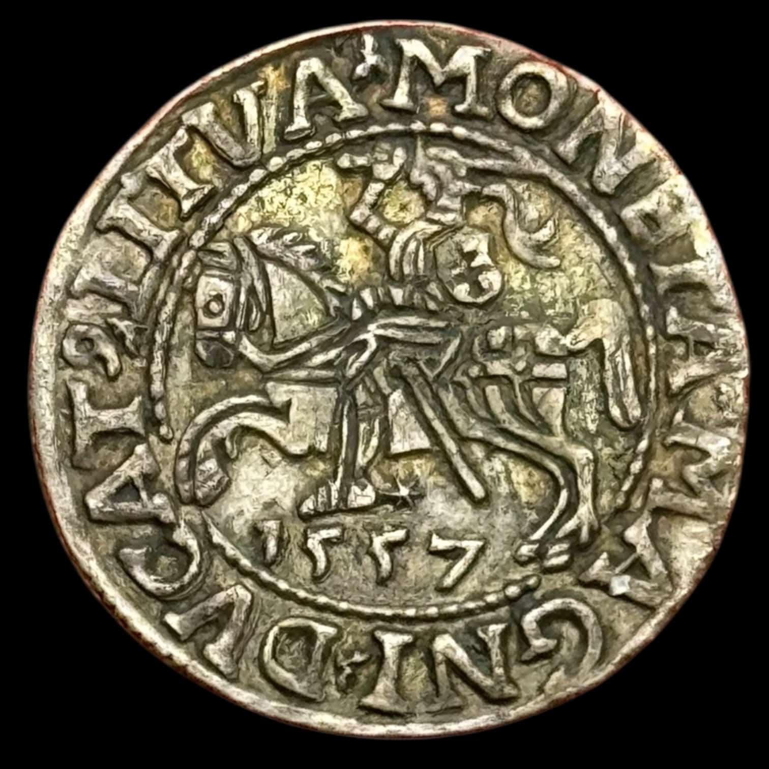 Polen / Litauen, 1/2 Groat 1557, Sigismund ll August, Kopicki 3249, Kva. 1+-01