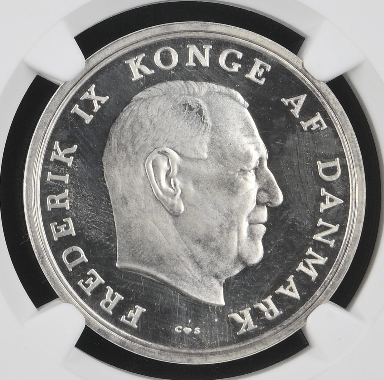 1964 Ministereksemplar ” Uden Værdiangivelse”, Sieg 13, Kunlavet i 100 eksemplar, Kva. Proof "Graderet PF63 Cameo" - Image 2