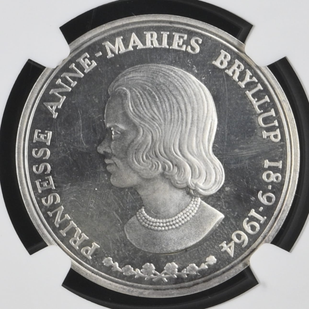 1964 Ministereksemplar ” Uden Værdiangivelse”, Sieg 13, Kunlavet i 100 eksemplar, Kva. Proof "Graderet PF63 Cameo"