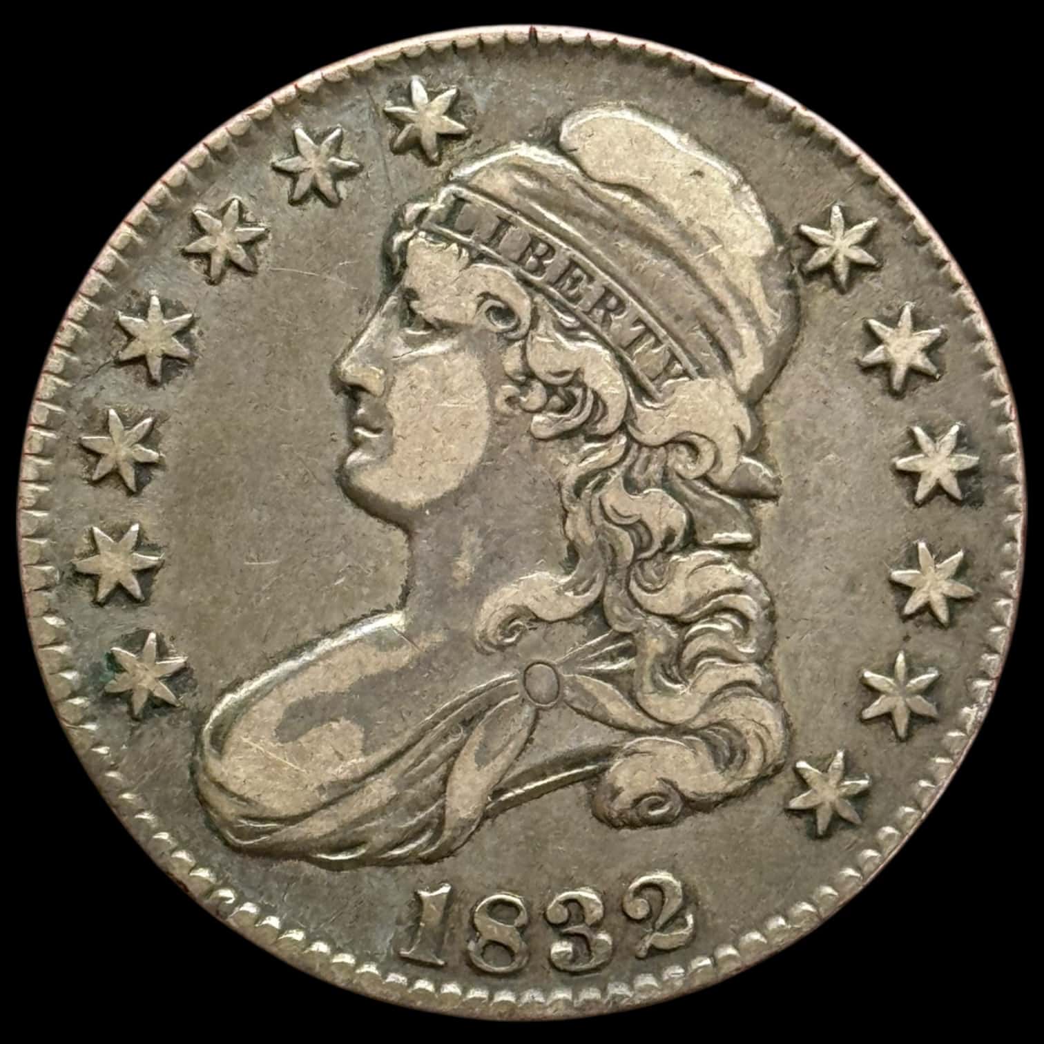 USA, 1/2 dollar / 50 cents 1832, Capped Bust, KM 37, Kva. 1+