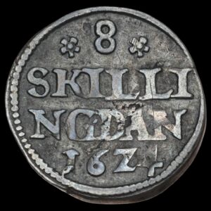 1624, 8 skilling, Chr.IV, Sieg 59.1, Hede 133, Schou 105, sjælden variant uden kløverblad, Kva. 1, Ex. Zinck VIII, 2004, lot 100, ex. Fr. Christensen, 1932