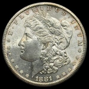 USA, Morgan Dollar 1881 S, KM 110, Kva. 0-M "Medaljepræg"