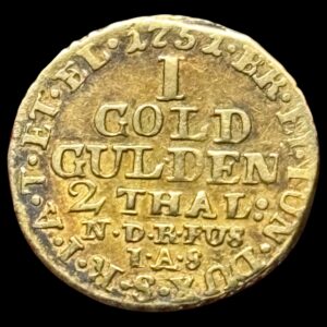Tyskland, 1 Goldgulden / 2 Thalers 1751, George ll, Brunswick-Lüneburg-Calenberg-Hannover, Welter 2519, KM 301, Fr 611, Kva. 1 "Sjælden"