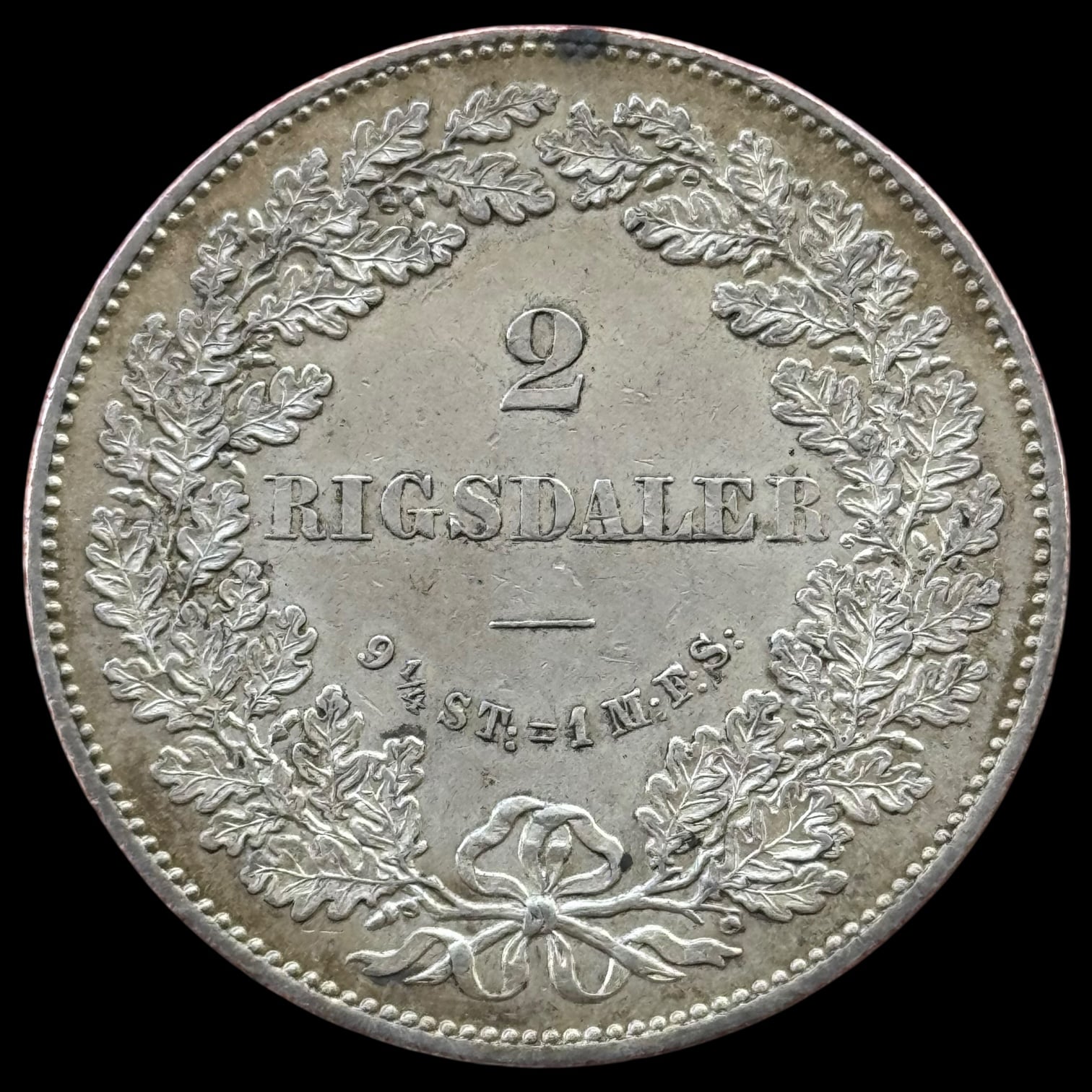 1864 RH, 2 Rigsdaler, Chr.IX, Sieg 5.1, Hede 4B, Kva. 1+ - Image 2
