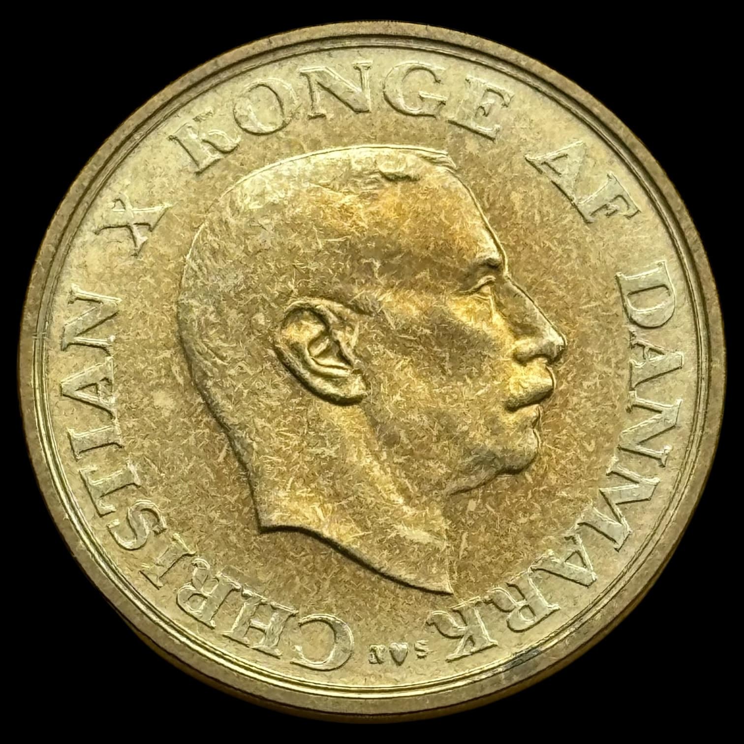 1943, 1 krone, Chr.X, Sieg 4, Hede 23, Kva. M-0 "Medaljepræg" Pragt eksemplar, sjælden i denne fornemme kvalitet - Image 2