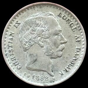 1888, 10 øre, Chr.IX, Sieg 9.1, Hede 16A, Kva. 1+