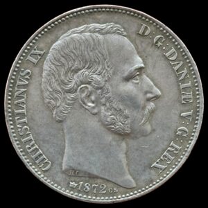 1872 CS, 2 Rigsdaler, Chr.IX, Sieg 5.2, Hede 4B, Kva. 1+-01