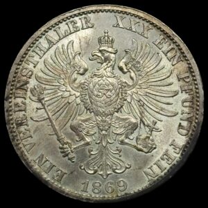 Tyskland, Ein Vereinsthaler 1869, Preussen, William l, AKS 99, Jaeg 9 Pr 96, KM 494, Kva. 0-01