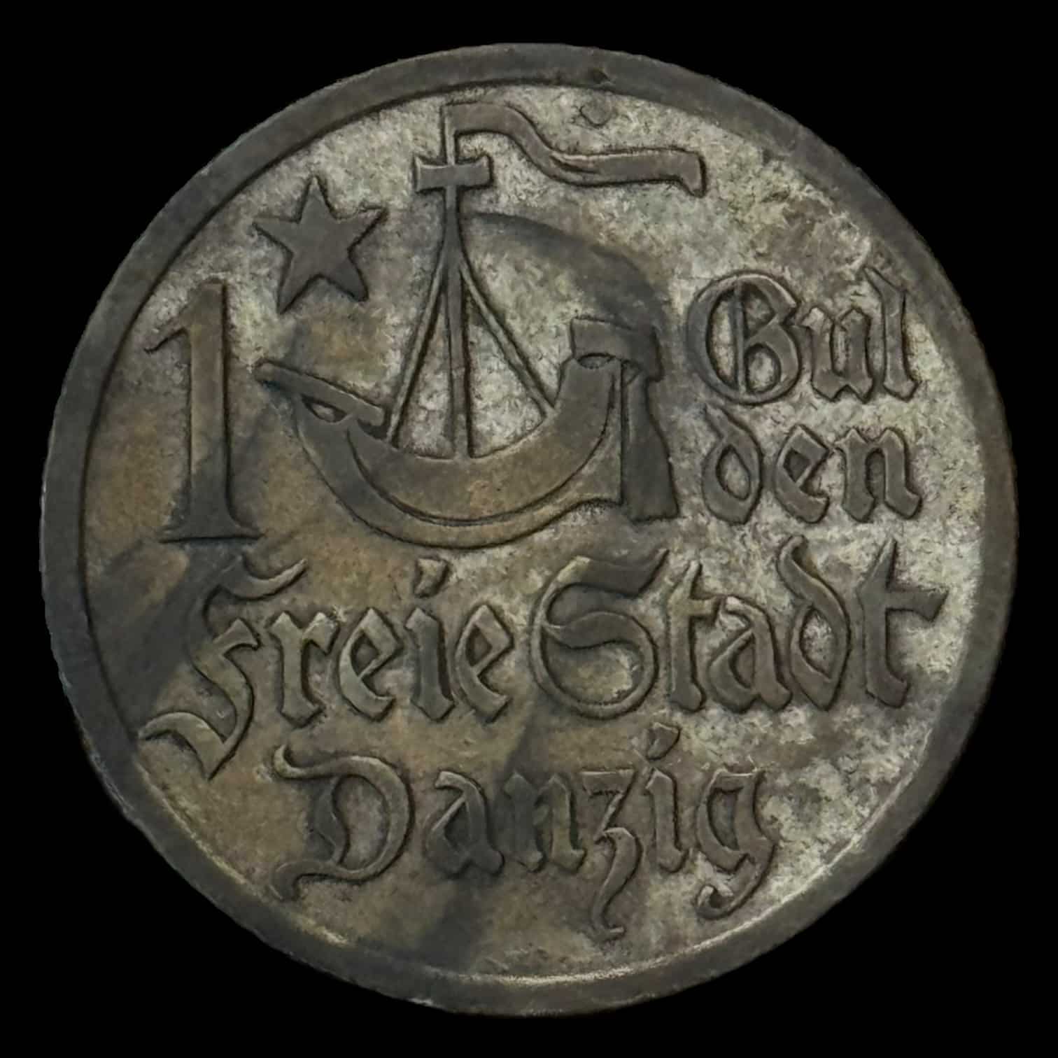 Polen, 1 gulden 1923, City of Danzig, KM 145, Kva. 1+