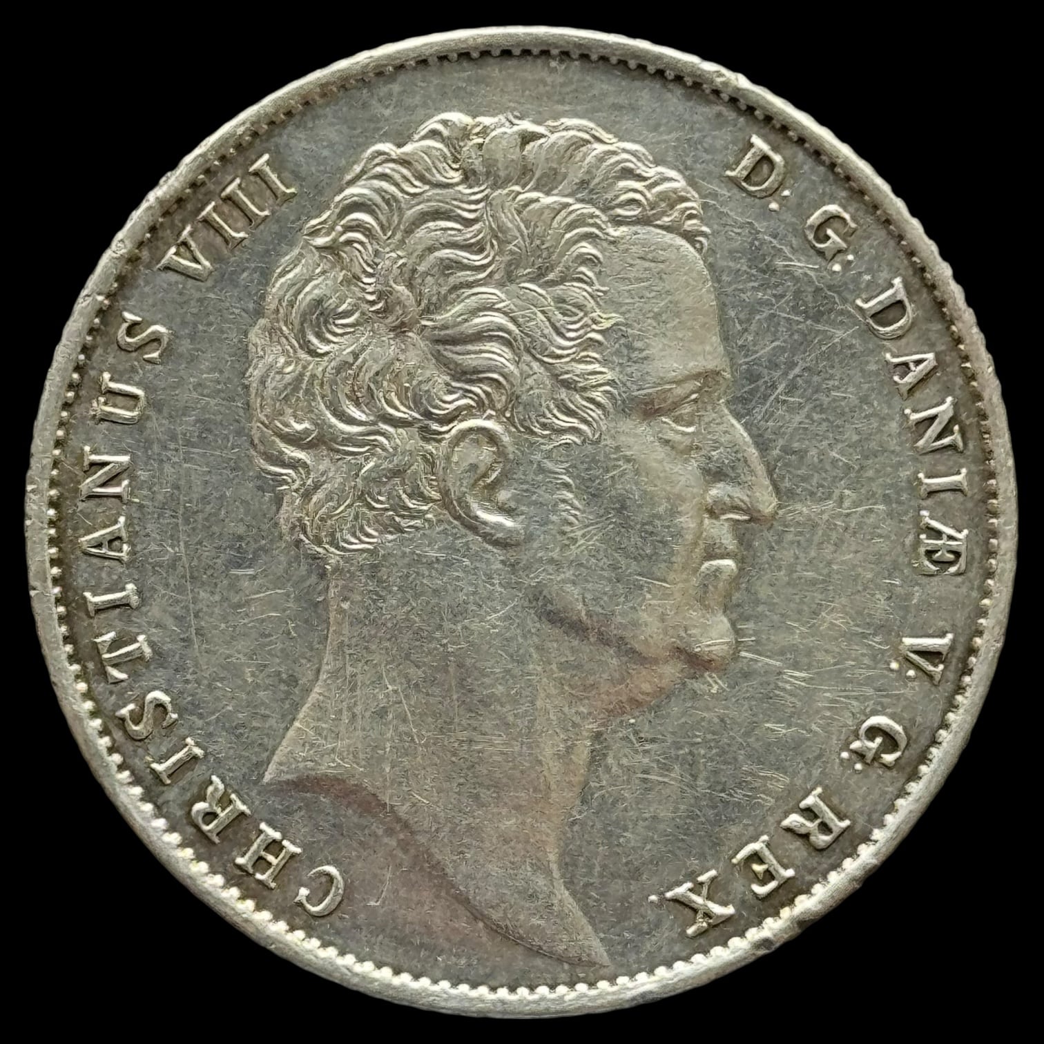 1845 FF, 1 speciedaler, Chr.Vlll, Sieg 13.3, Hede 3C, Kva. 1+ "let renset" - Image 2