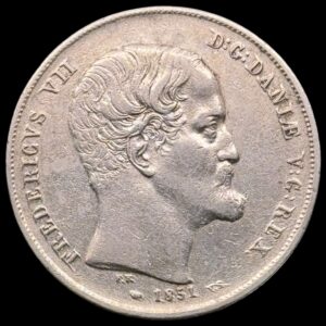 1851 VS, 1 rigsbankdaler, Fre.VII, Sieg 5, Hede 5, Kva. 1+