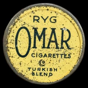 Postskillemønt, 10 øre OMAR, Blå baggrund, Kva. 1+