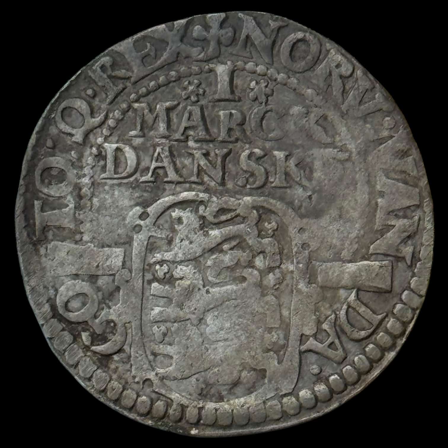 1614, 1 mark, Chr.IV, Sieg 68.3, Hede 99C, Kva. 1-1+ "Meget sjælden" - Image 2