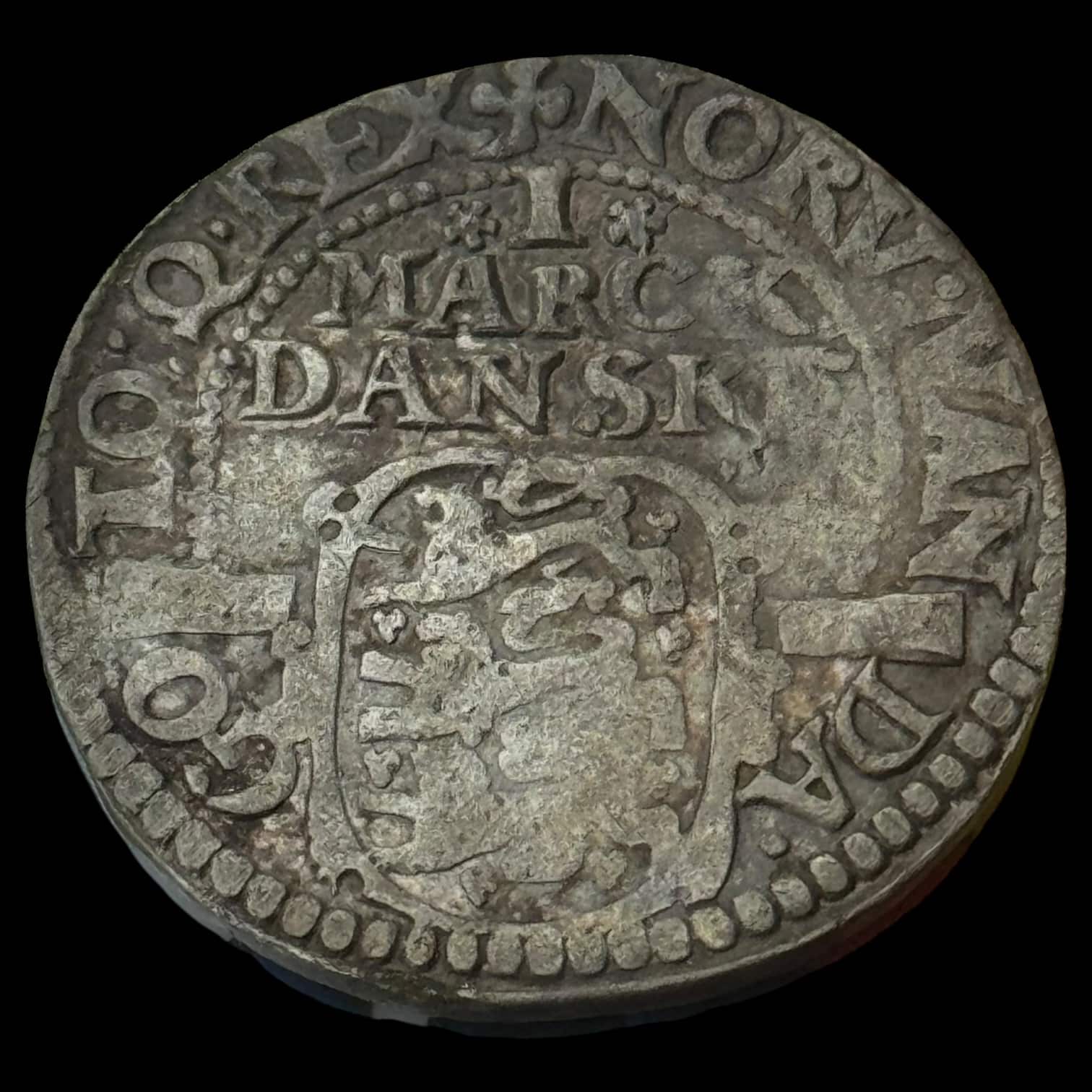 1614, 1 mark, Chr.IV, Sieg 68.3, Hede 99C, Kva. 1-1+ "Meget sjælden" - Image 3