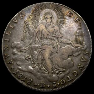 Italien, Scudo 1818, Pius Vll, Papal State, KM 1275, Kva. 1+