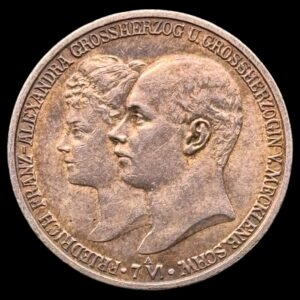 Tyskland, 2 mark 1904 A, Mecklenburg-Schwerin, Frederick Francis IV, KM 333, J 86, Kva. 01-1+