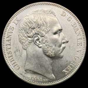 1864, 2 rigsdaler, Chr.IX, Sieg 5.1 Hede 4A, Kva. 0-01