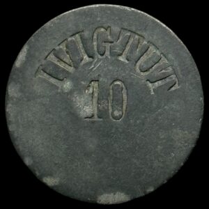 Grønland, 10 øre Ivigtut, 1875-1922, Sieg 3.4 lll, 30,5x0,75 mm, Kva. 1+