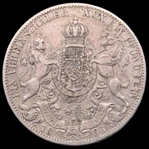 Tyskland, Ein Vereinsthaler 1866 B, Hannover, Georg V, AKS 144, Jaeger 8 HB 96, Welter 3188, KM 230, Kva. 1+