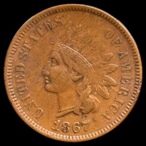 USA, 1 cent 1867 "Indian Head Cent", KM 90A, Kva. 1+