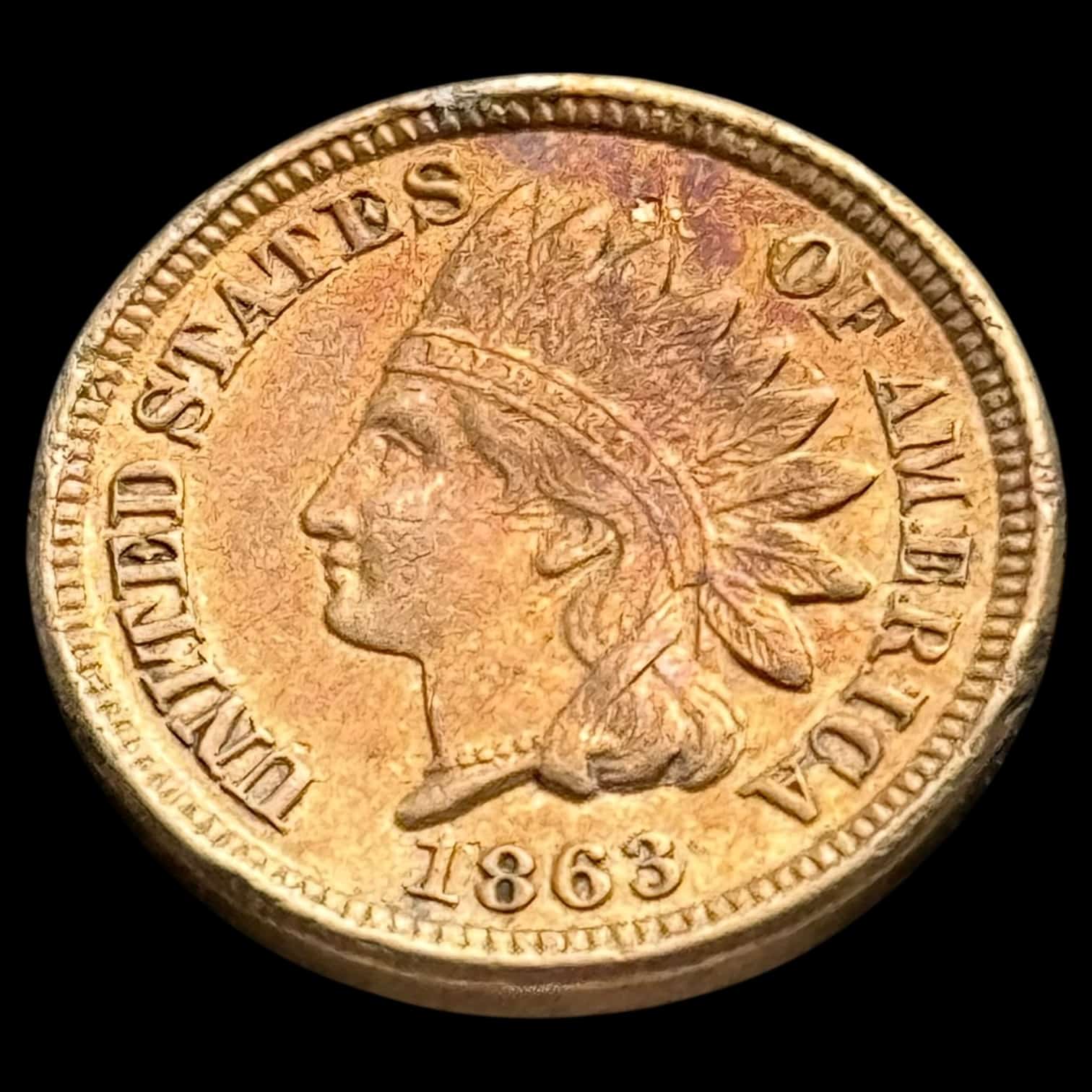 USA, 1 cent 1863 "Indian Head Cent", KM 90, Kva. 01 "AU" - Image 3
