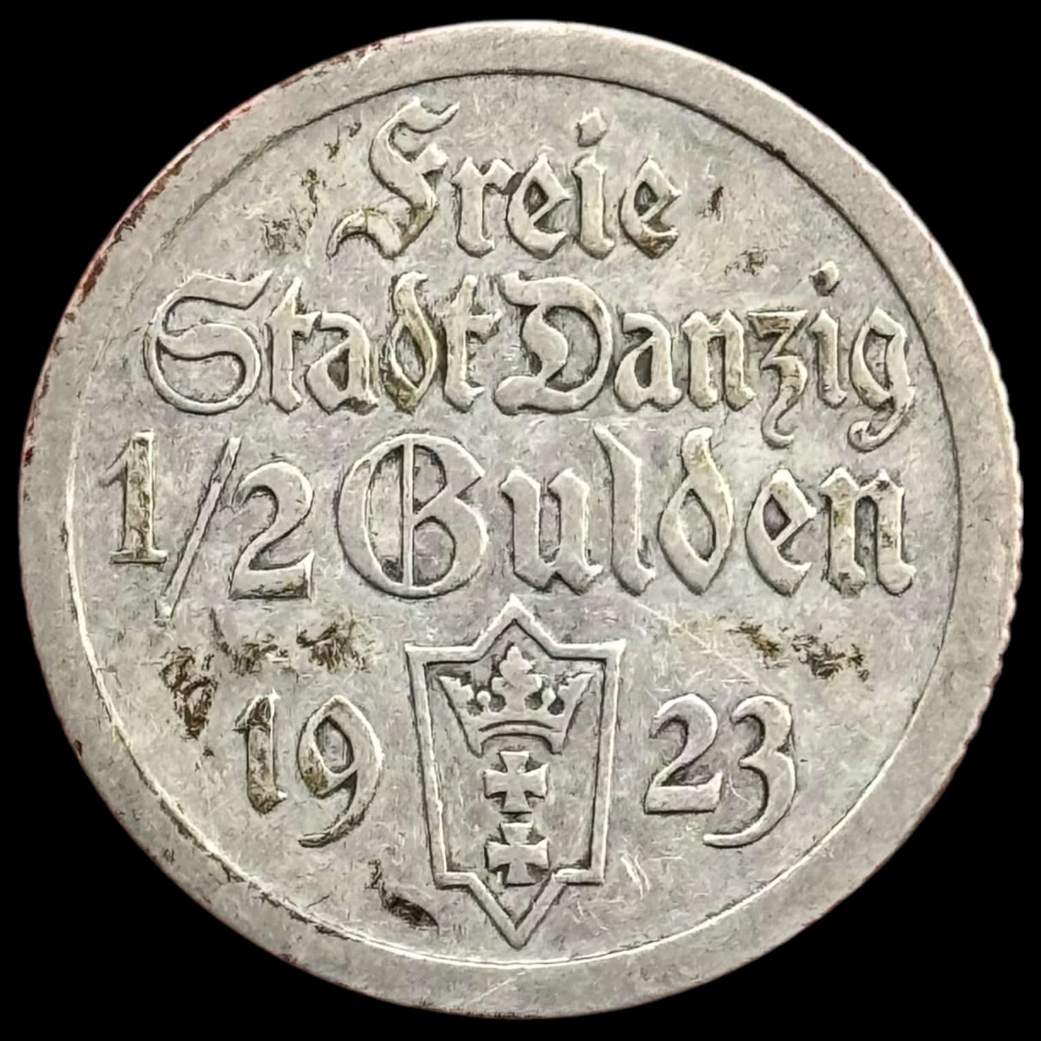 Polen, 1/2 Gulden 1923, City of Danzig, KM 144, Kva. 1+