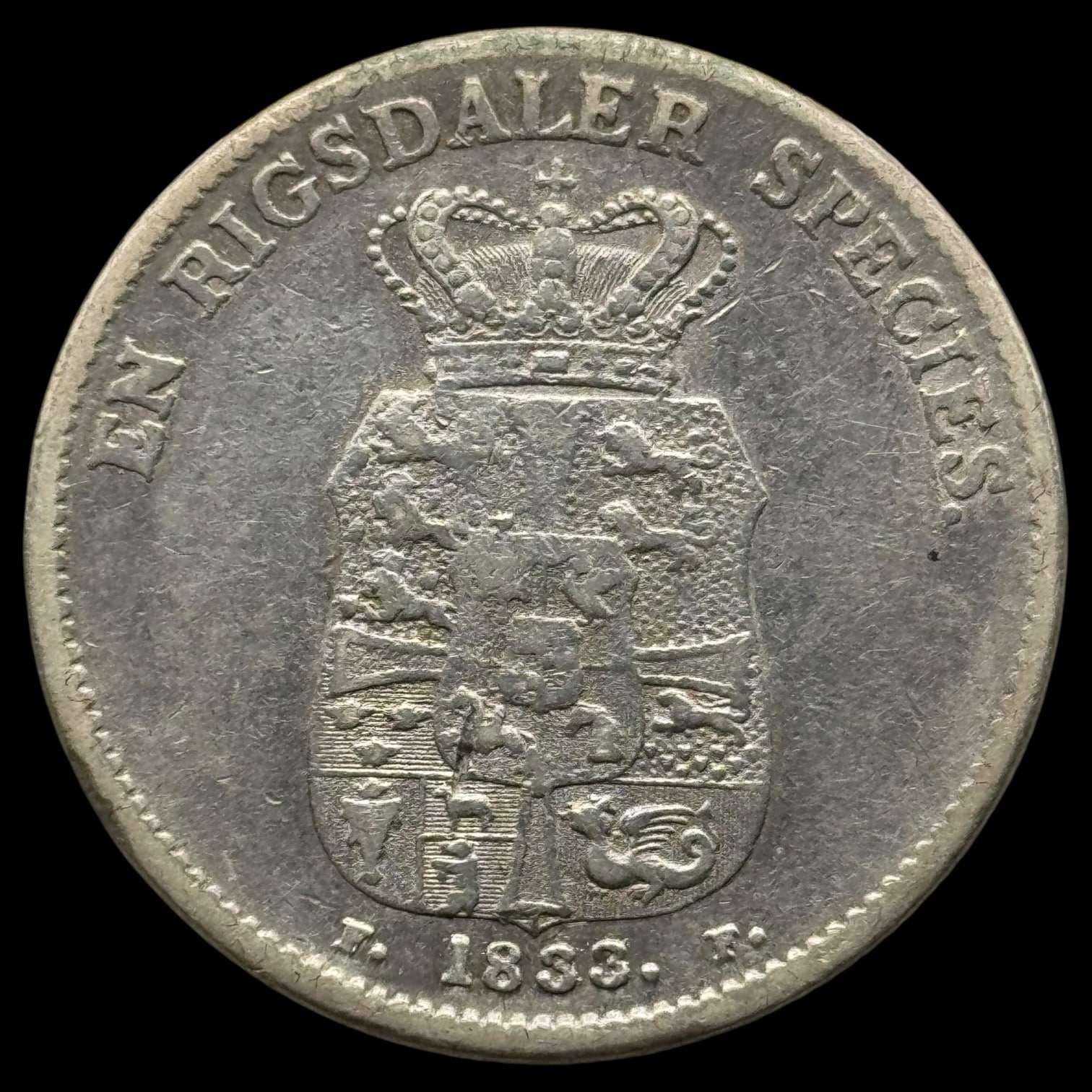 1833 FF, 1 speciedaler, Fre.VI, Sieg 30.4, Hede 26D, Kva. 1-1+