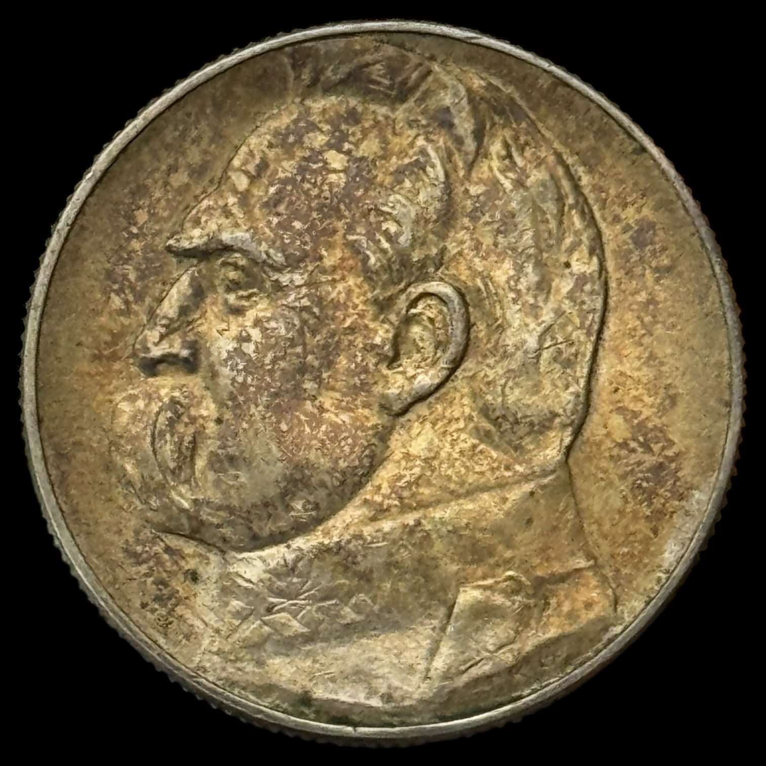 Polen, 5 zloty 1936, Józef Piłsudski, KM / Y 28, Kva. 01 - Image 2