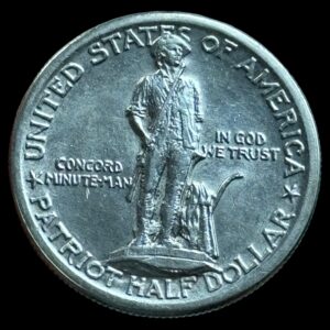 USA, Half dollar / 1/2 Dollar 1925 “Lexington-Concord Sesquicentennial”, KM 156, Kva. 1+-01