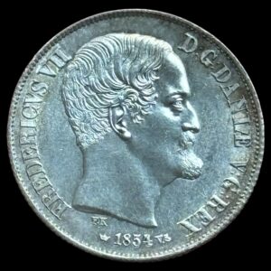 1854 VS, 1 Rigsbankdaler, Fre.VII, Sieg 13.1, Hede 8A, Kva. 0