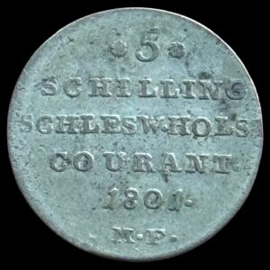 1801, 5 schilling / 1/12 speciedaler, Slesvig-Holsten, Chr.VII, Sieg 41, Hede 43, Kva. 1-1+