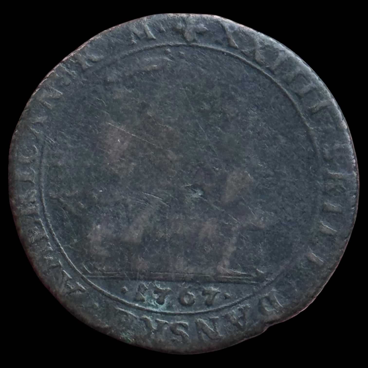 Dansk Vestindien, 24 skilling 1767, Chr.VII, Sieg 10.2, Hede 7, KM 10, Kva. 1- “Samtidsforfalskning”