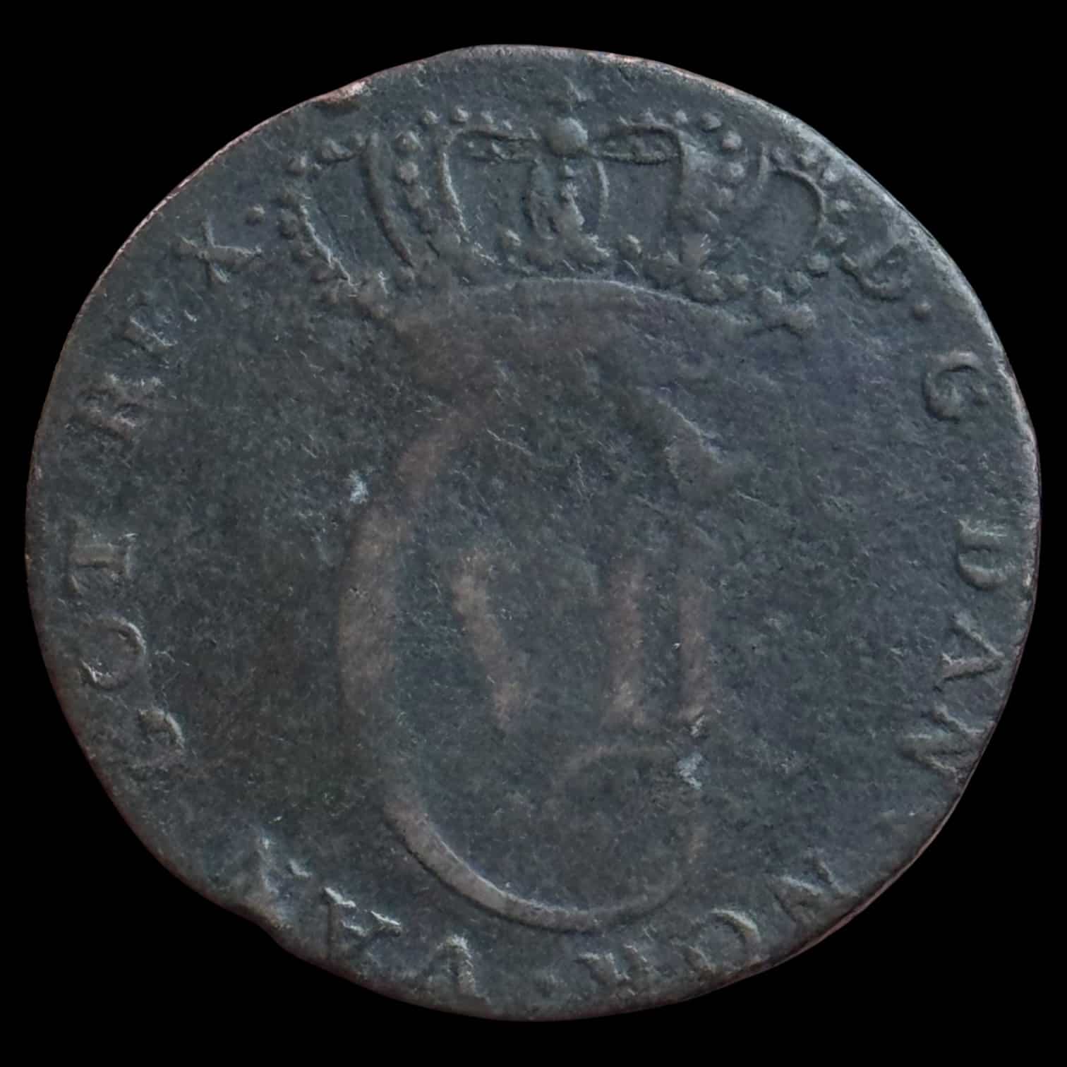 Dansk Vestindien, 24 skilling 1767, Chr.VII, Sieg 10.2, Hede 7, KM 10, Kva. 1- “Samtidsforfalskning” - Image 2