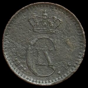 1881, 1 øre, Chr.IX, Sieg 1.1, Hede 19A, Kva. 1+ "korroderet"