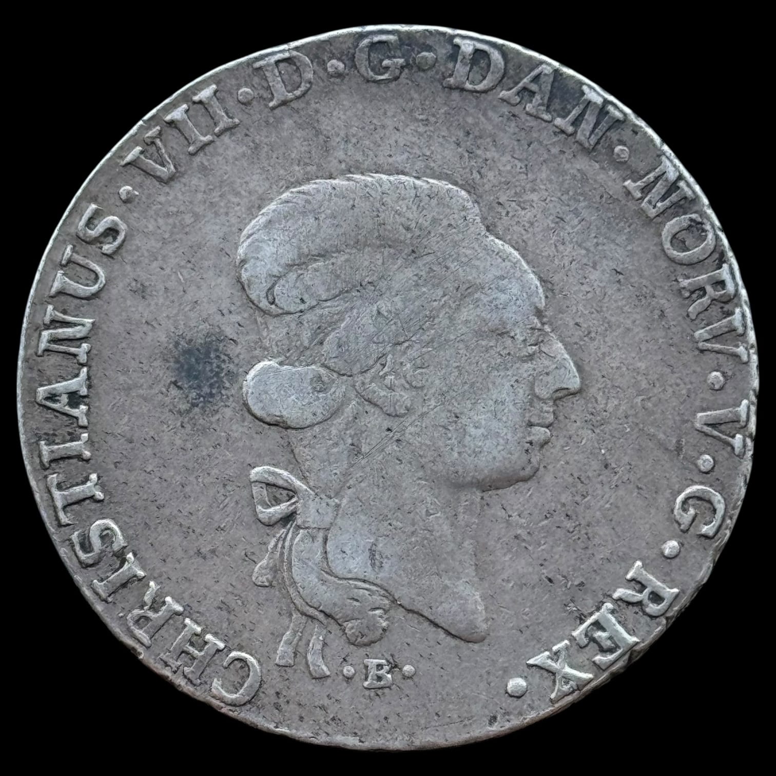 1795 MF, speciedaler, Slesvig-Holsten, Chr.VII, Sieg 45.1, Hede 39A, Kva. 1-1+ "Fladpræg i kronen" - Image 2