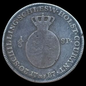 1787 A, 1/3 speciedaler, Slesvig-Holsten, Chr.VII, Kva. 1- "Sjælden"