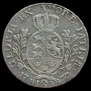 Norge, 1/2 speciedaler 1777, Chr.VII, Sieg 13, Hede 3, NMD 19, Kva. 1-1+ "VH"