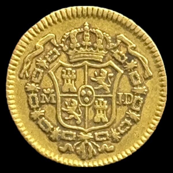 Spanien, 1/2 Escudos 1783, Charles III, KM 415, Cal 774, 1,7 gram, Kva. 1+ - Image 2