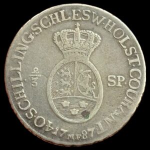 1787, 2/3 speciedaler, Slesvig-Holsten, Chr.VII, Sieg 44, Hede 40A, Kva. 1