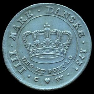 1731, 1 Krone, Chr.VI, Sieg 5.2, Hede 4, Kva. 01