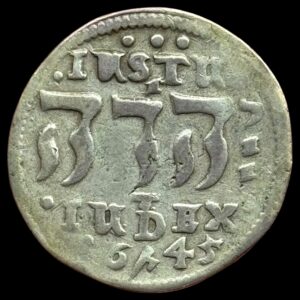 1645, 1 mark, Chr.IV, Hebræer, Sieg 71.3, Hede 149, Kva. 1-1+