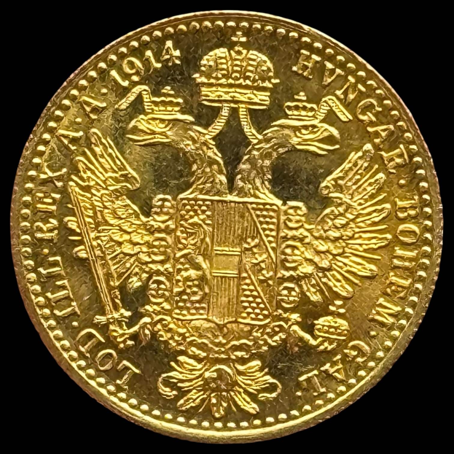 Østrig, Dukat 1914, Francis Joseph I, KM 2267, Fr 493, 3,49 gram 0.986, Kva 0-M