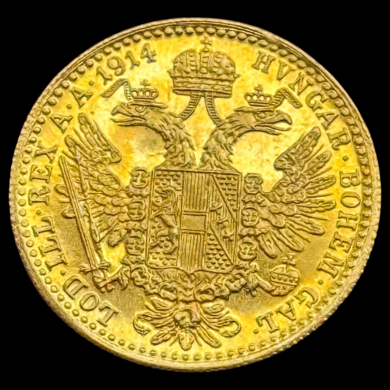 Østrig, Dukat 1914, Francis Joseph I, KM 2267, Fr 493, 3,49 gram 0.986, Kva 0-M - Image 3