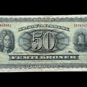 50 kroner 1956 A1 0J, Riim/Haugen Johansen, Nr. 2674742, Sieg 134, DOP 143, Pick 45, Kva. 1