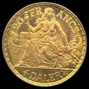 Dansk Vestindien, 20 Francs / 4 daler 1905, Chr.IX, Sieg 31, Hede 30, KM 72, 6,45 g, Kva. 0-01