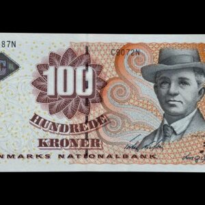 100 kroner 2007 C9, Lars G. Sørensen/Torben Nielsen, Nr. 585887N, Sieg 152, Pick 61, Kva. 0