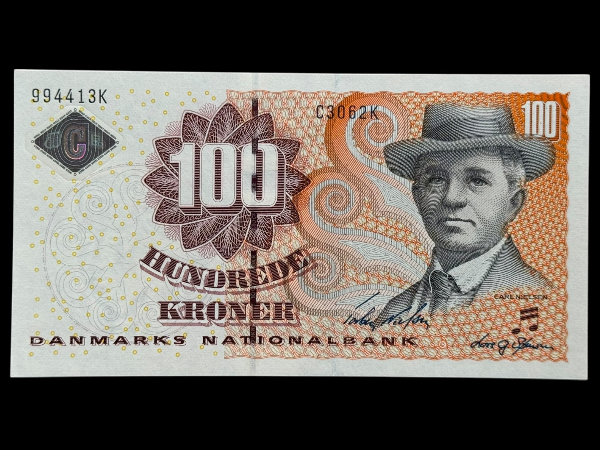100 kroner 2006 C3, Lars G. Sørensen/Torben Nielsen, Nr. 994413K, Sieg 152, Pick 61, Kva. 0