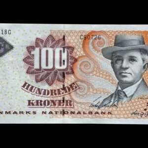 100 kroner 2007 C9, Lars G. Sørensen/Torben Nielsen, Nr. 769018G, Sieg 152, Pick 61, Kva. 0